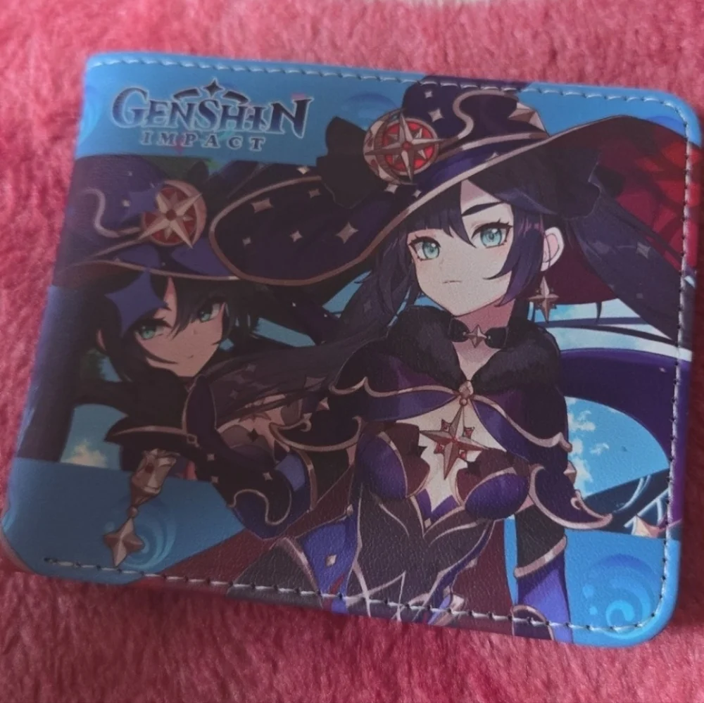 New genshin impact anime manga leather wallet
